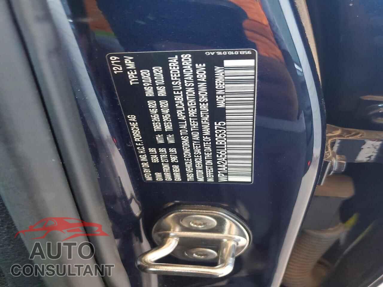 PORSCHE MACAN 2020 - WP1AA2A56LLB05375