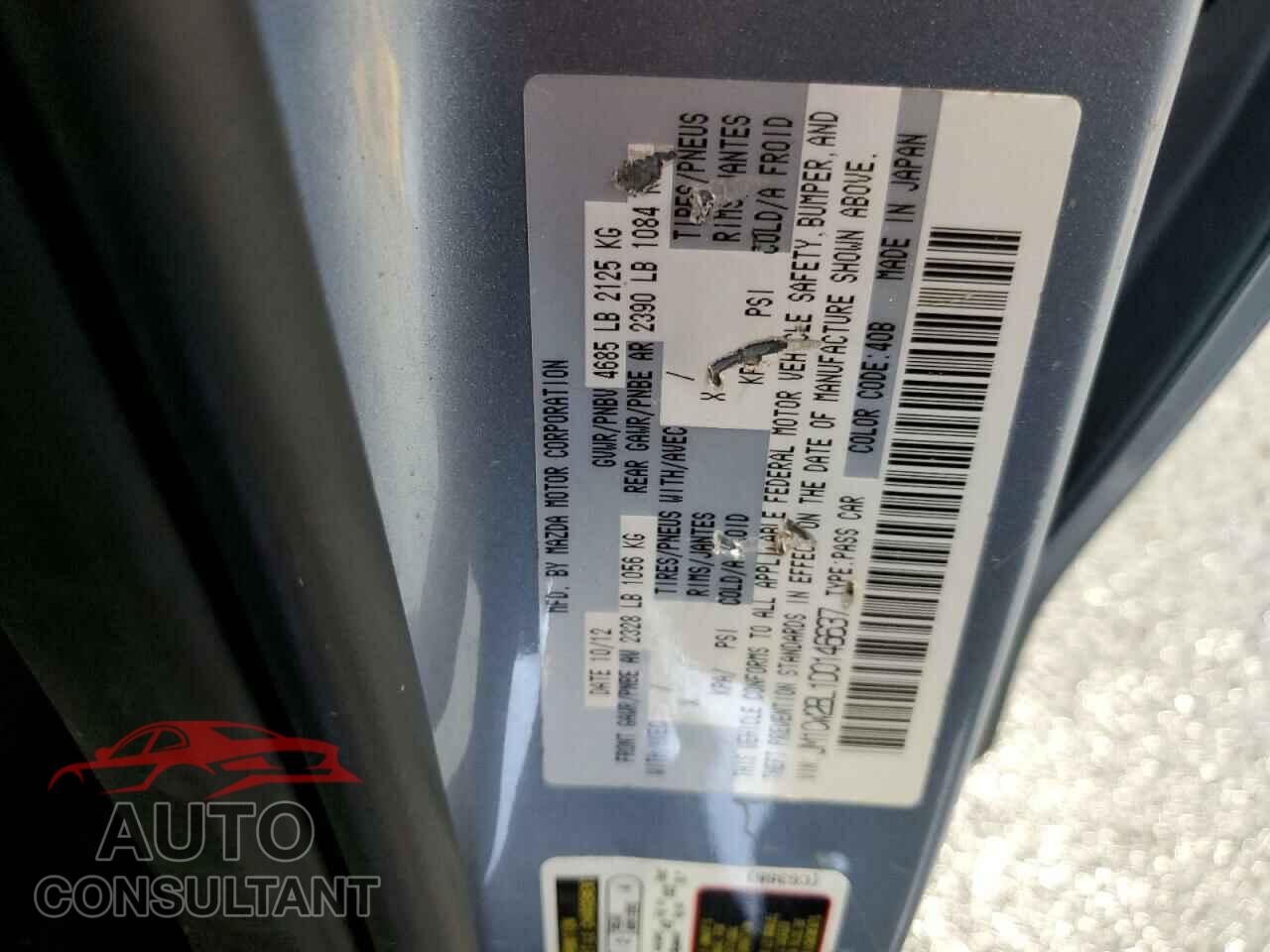 MAZDA 5 2013 - JM1CW2BL1D0146637