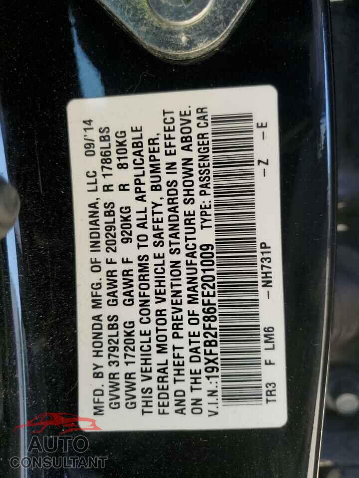 HONDA CIVIC 2015 - 19XFB2F86FE201009