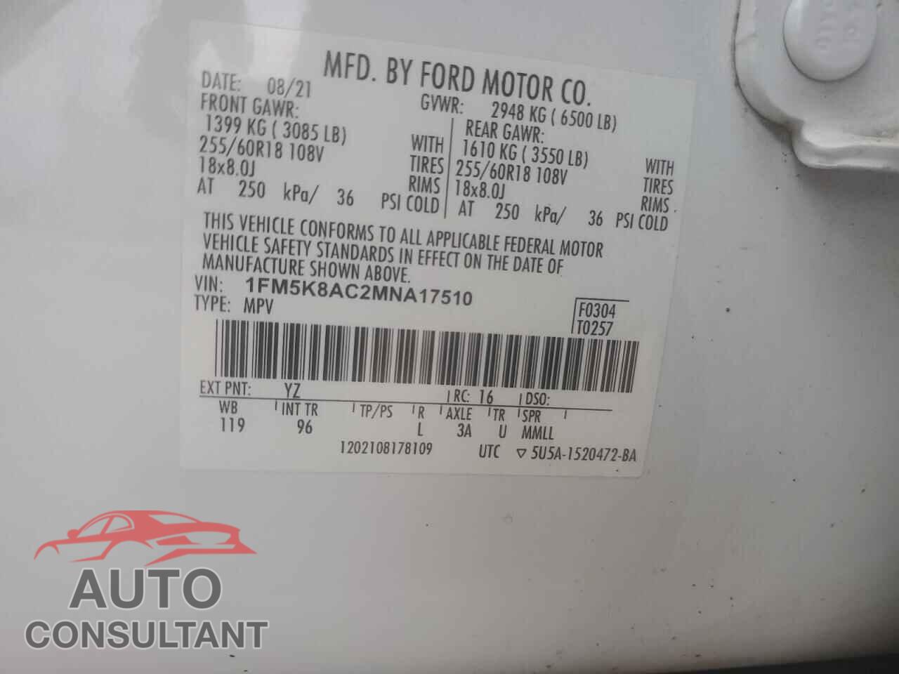 FORD EXPLORER 2021 - 1FM5K8AC2MNA17510
