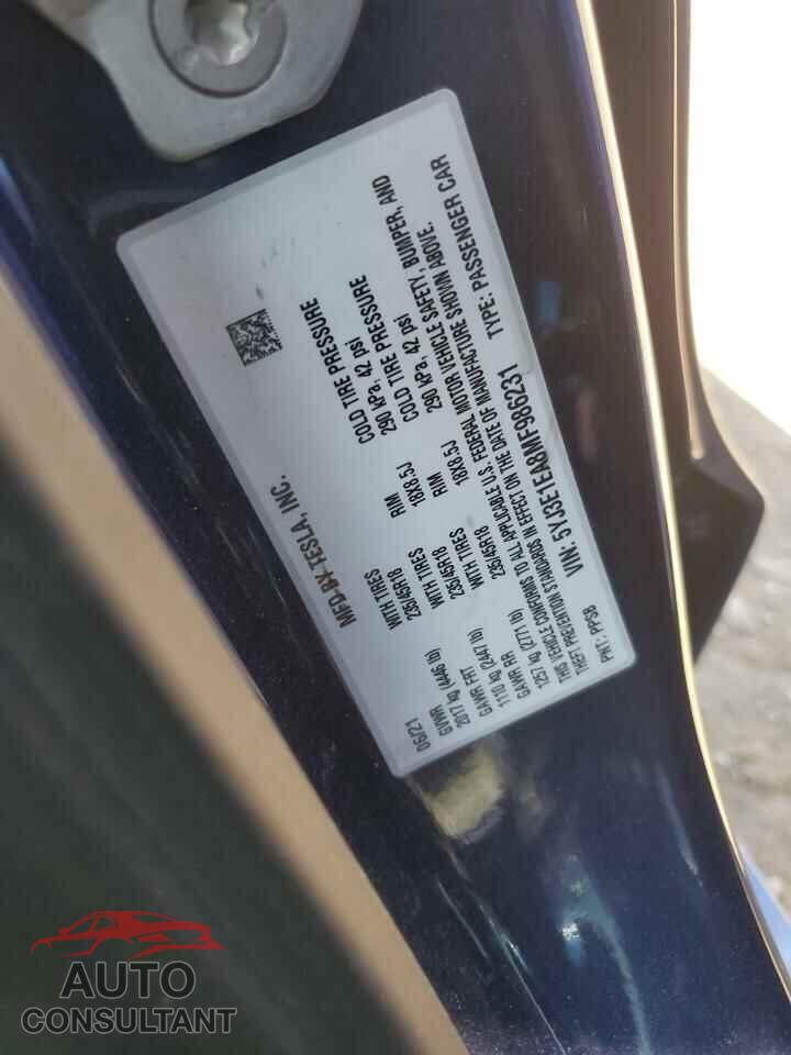 TESLA MODEL 3 2021 - 5YJ3E1EA8MF986231