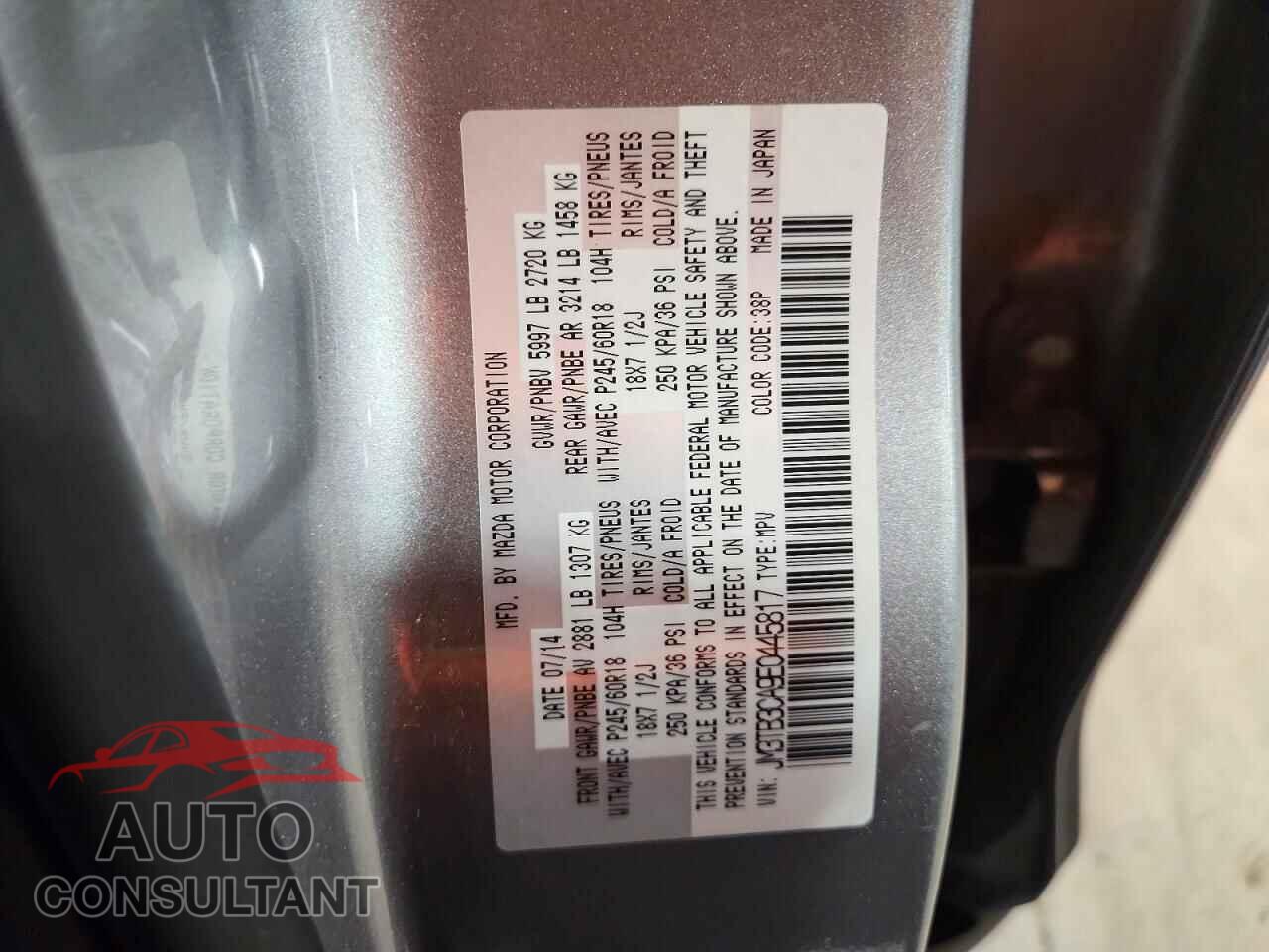 MAZDA CX-9 2014 - JM3TB3CA9E0445817
