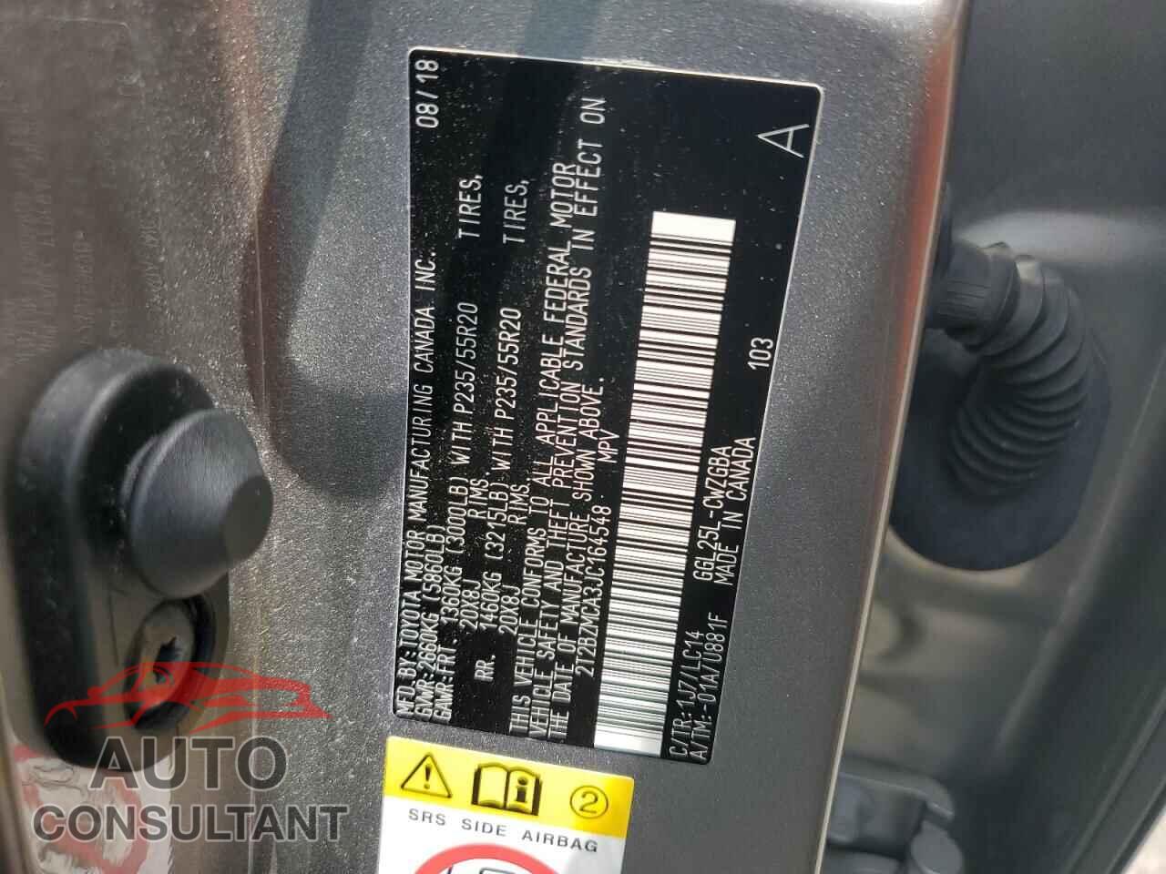 LEXUS RX350 2018 - 2T2BZMCA3JC164548