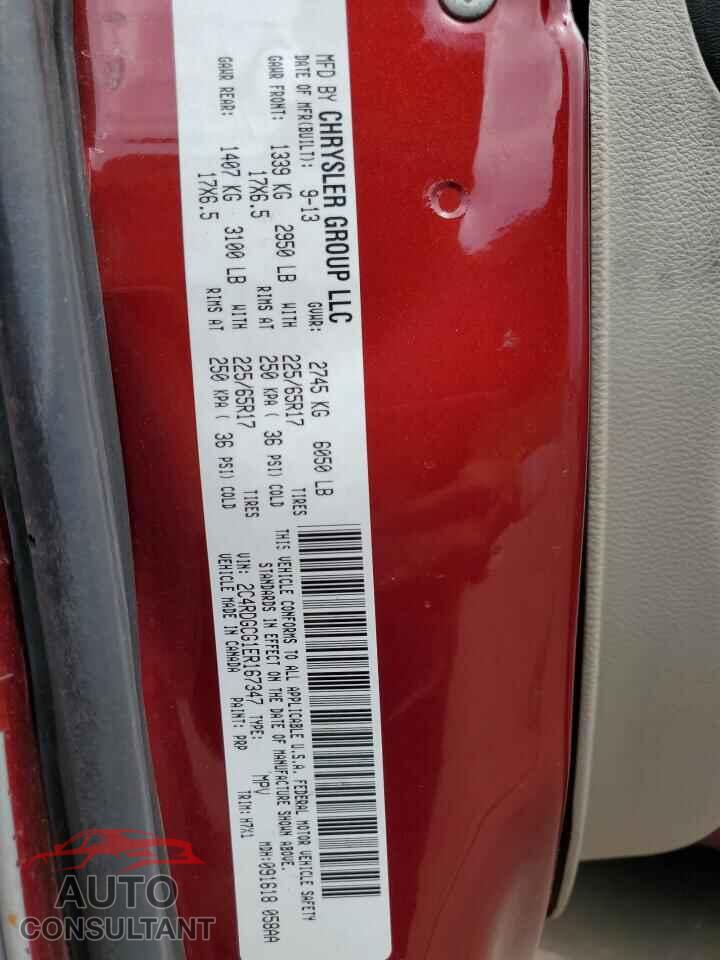 DODGE CARAVAN 2014 - 2C4RDGCG1ER167347