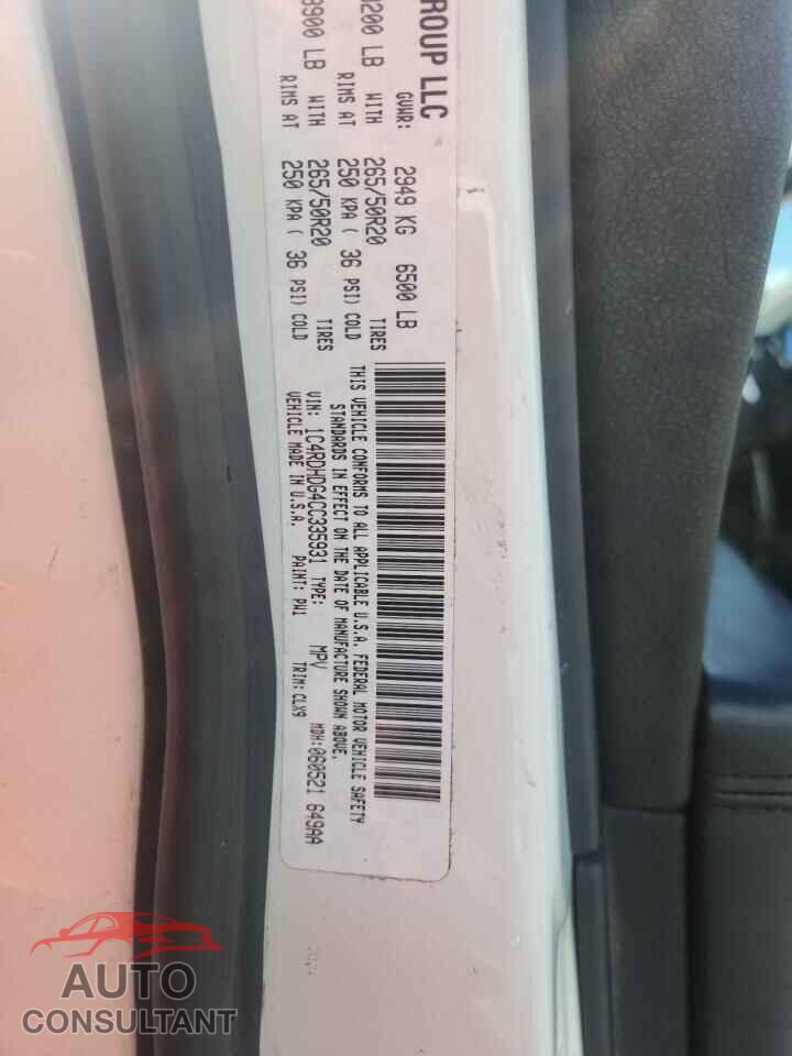 DODGE DURANGO 2012 - 1C4RDHDG4CC335931