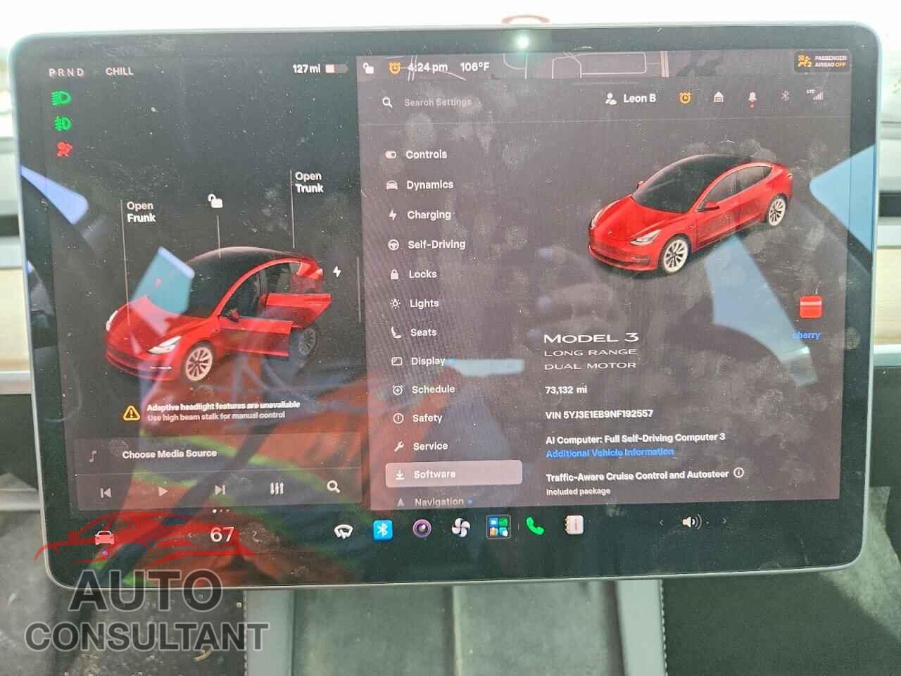 TESLA MODEL 3 2022 - 5YJ3E1EB9NF192557