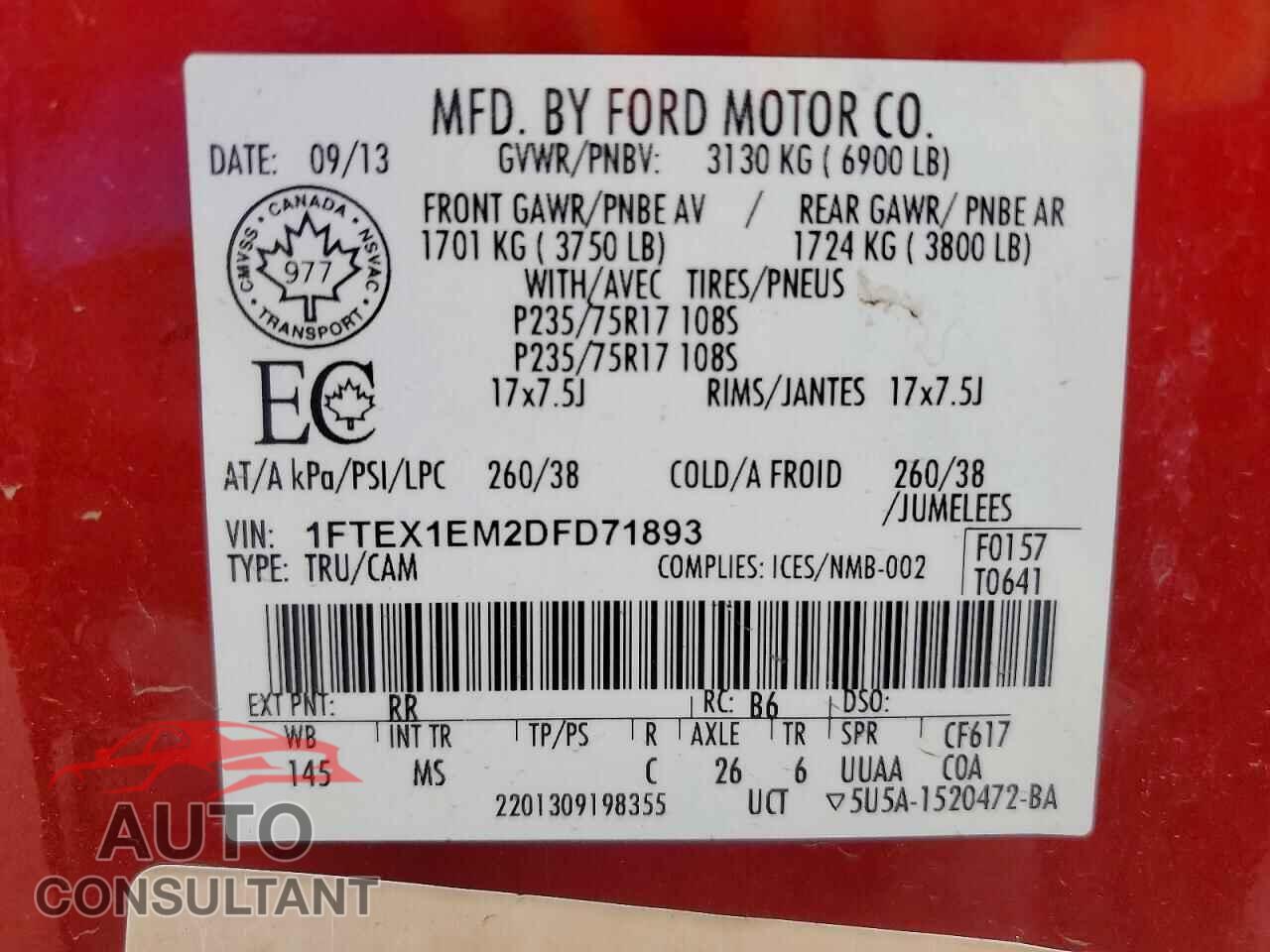 FORD F150 2013 - 1FTEX1EM2DFD71893