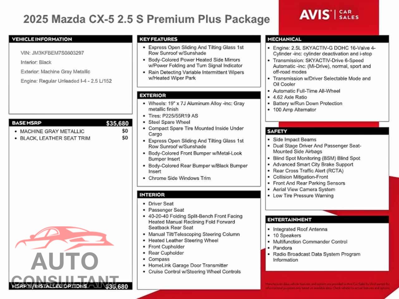 MAZDA CX-5 2025 - JM3KFBEM7S0803297