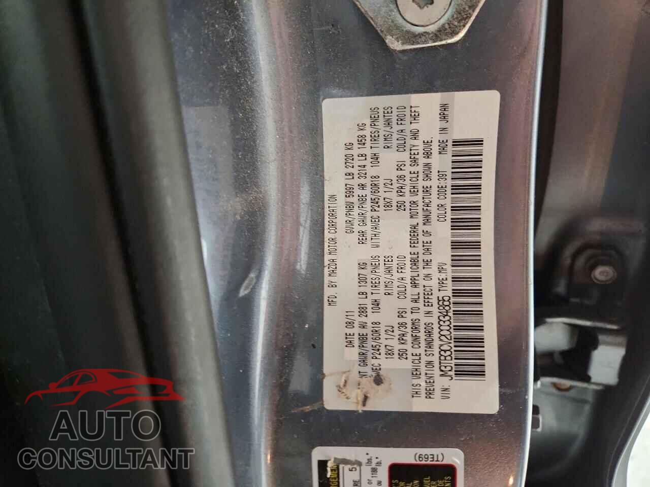 MAZDA CX-9 2012 - JM3TB3CV2C0334865