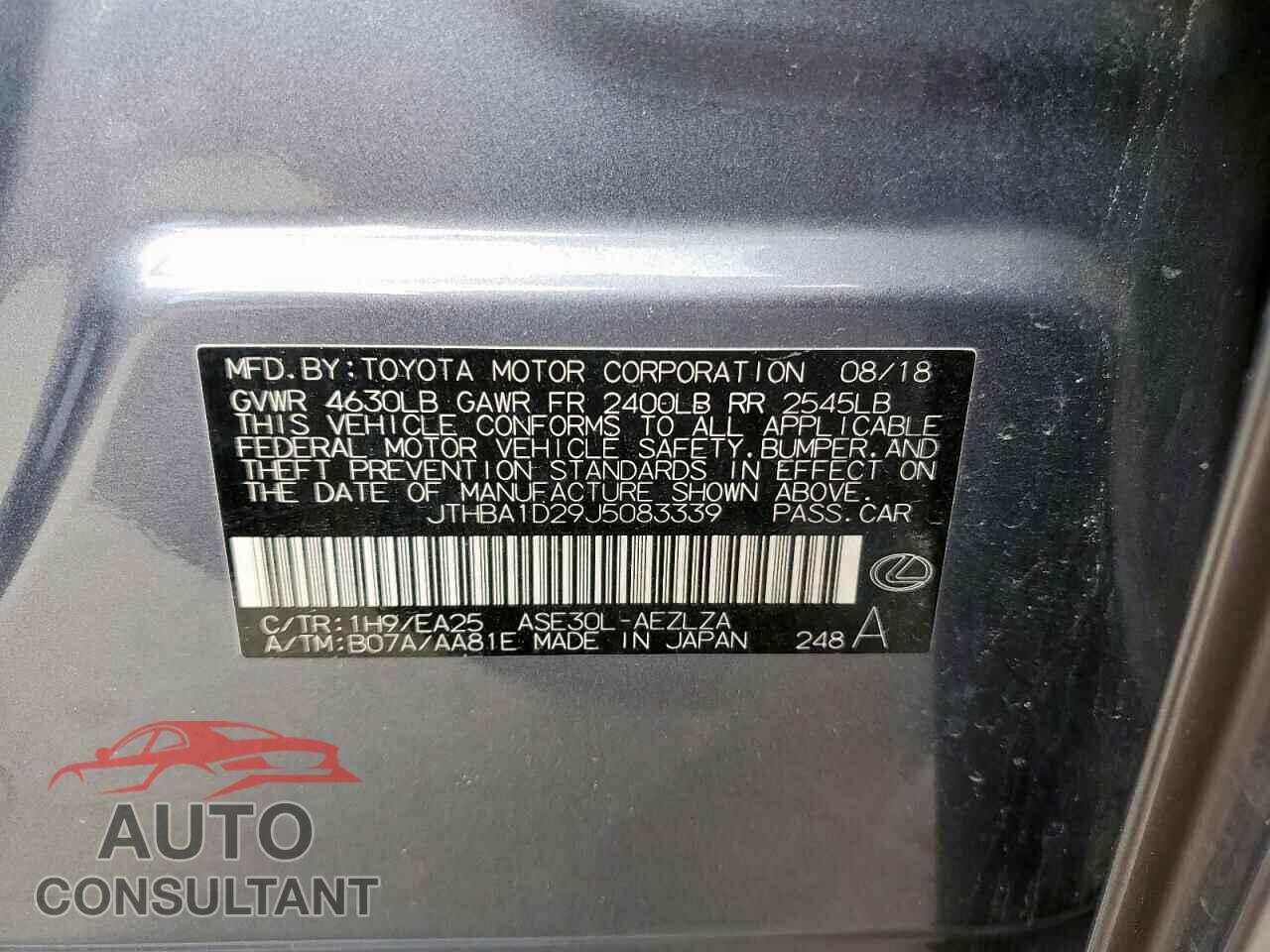 LEXUS IS 2018 - JTHBA1D29J5083339