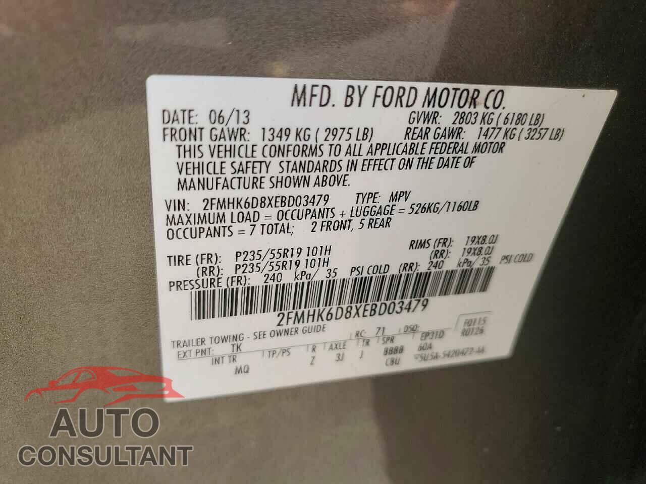 FORD FLEX 2014 - 2FMHK6D8XEBD03479