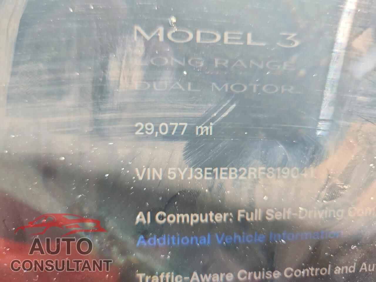 TESLA MODEL 3 2024 - 5YJ3E1EB2RF819041