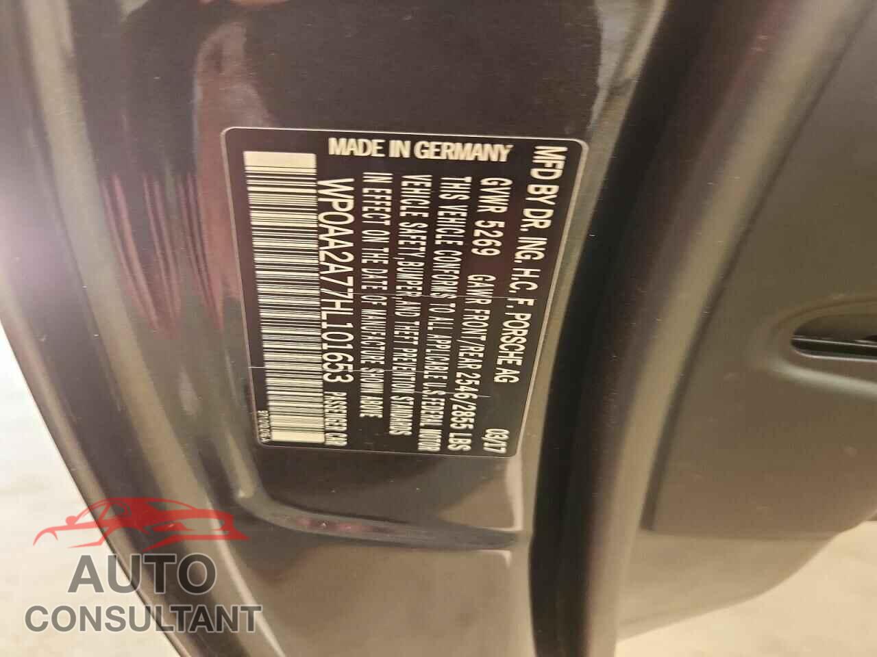 PORSCHE PANAMERA 2017 - WP0AA2A77HL101653