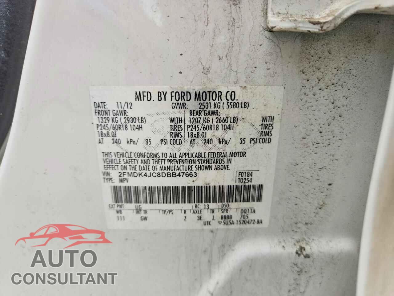 FORD EDGE 2013 - 2FMDK4JC8DBB47663