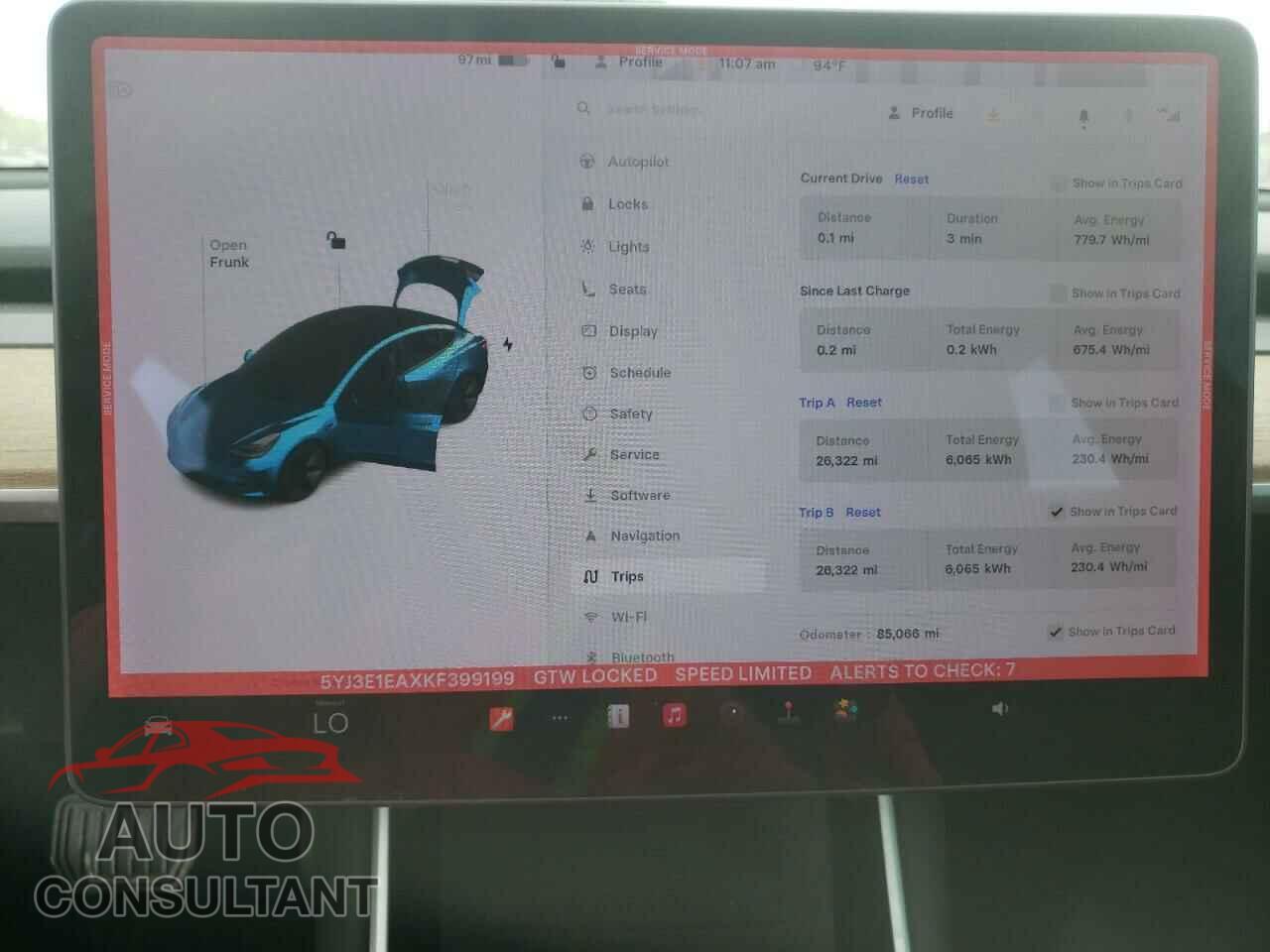 TESLA MODEL 3 2019 - 5YJ3E1EAXKF399199
