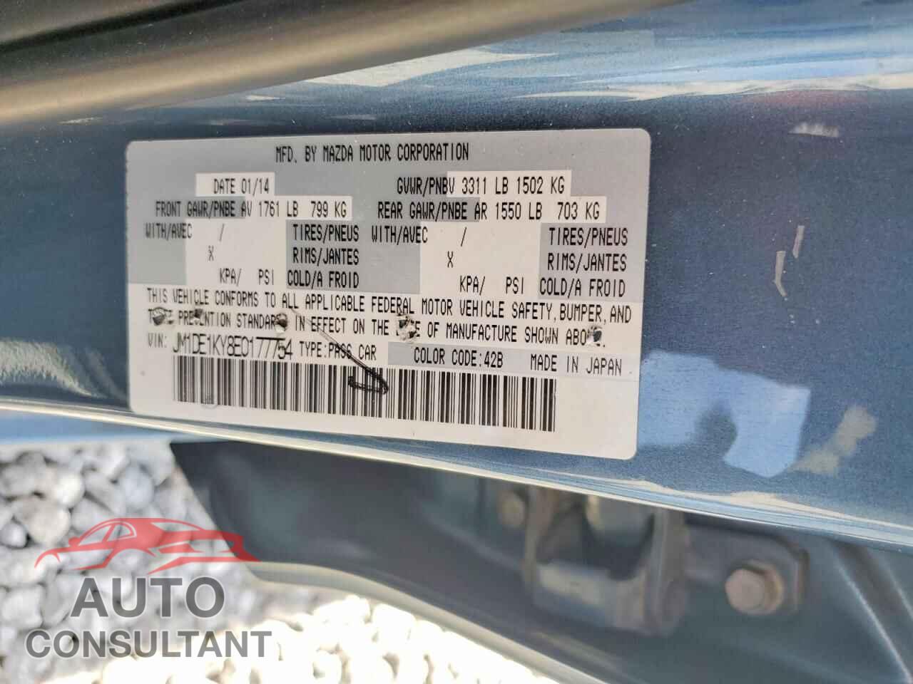 MAZDA 2 2014 - JM1DE1KY8E0177754