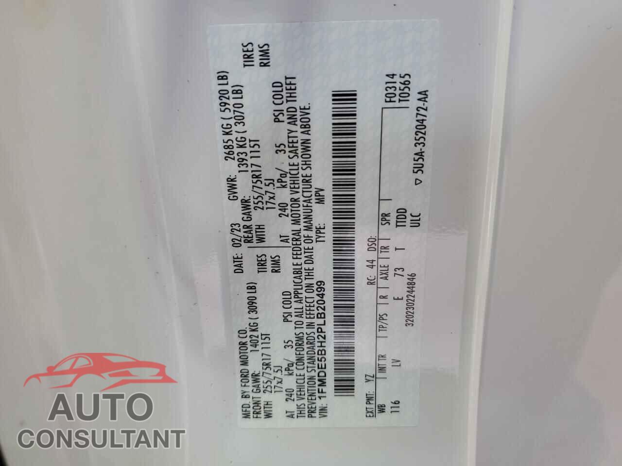 FORD BRONCO 2023 - 1FMDE5BH2PLB20499