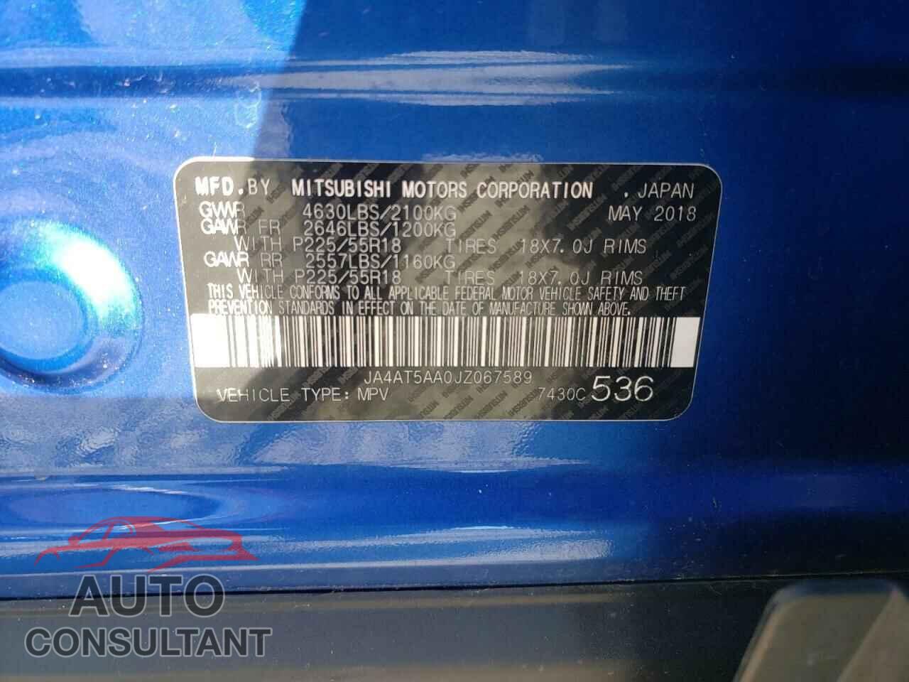 MITSUBISHI ECLIPSE 2018 - JA4AT5AA0JZ067589