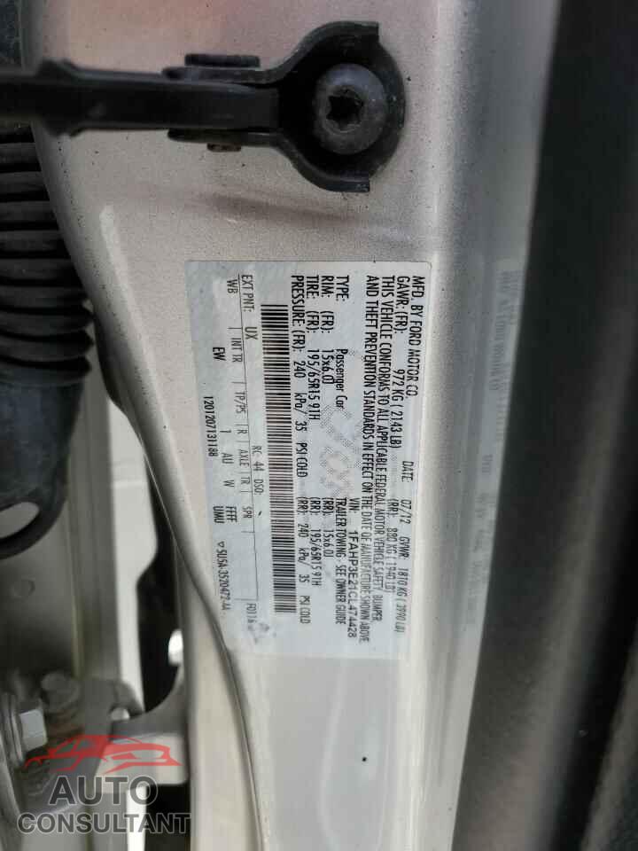 FORD FOCUS 2012 - 1FAHP3E21CL474428
