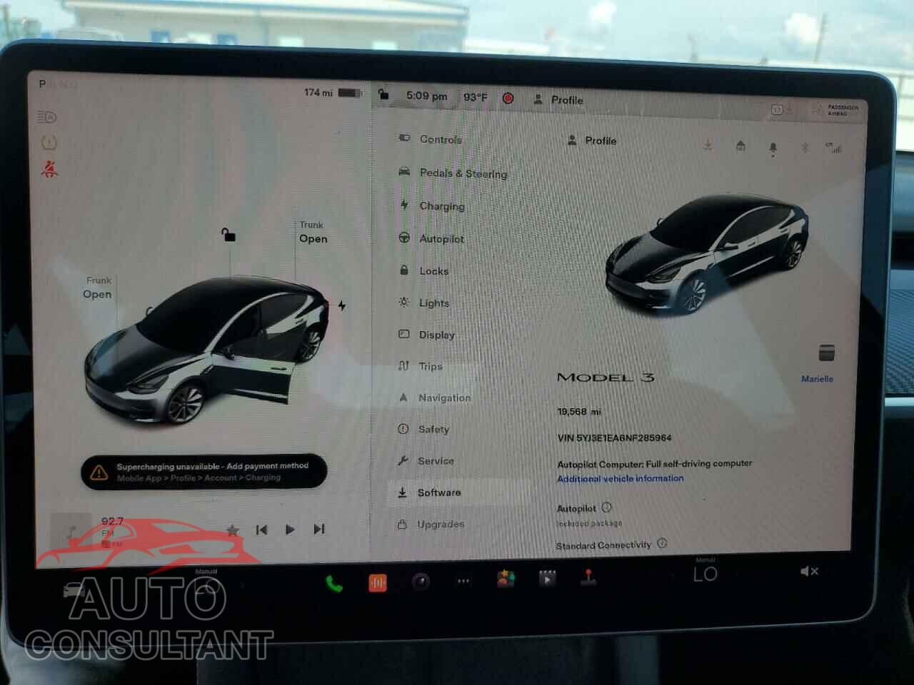 TESLA MODEL 3 2022 - 5YJ3E1EA6NF285964