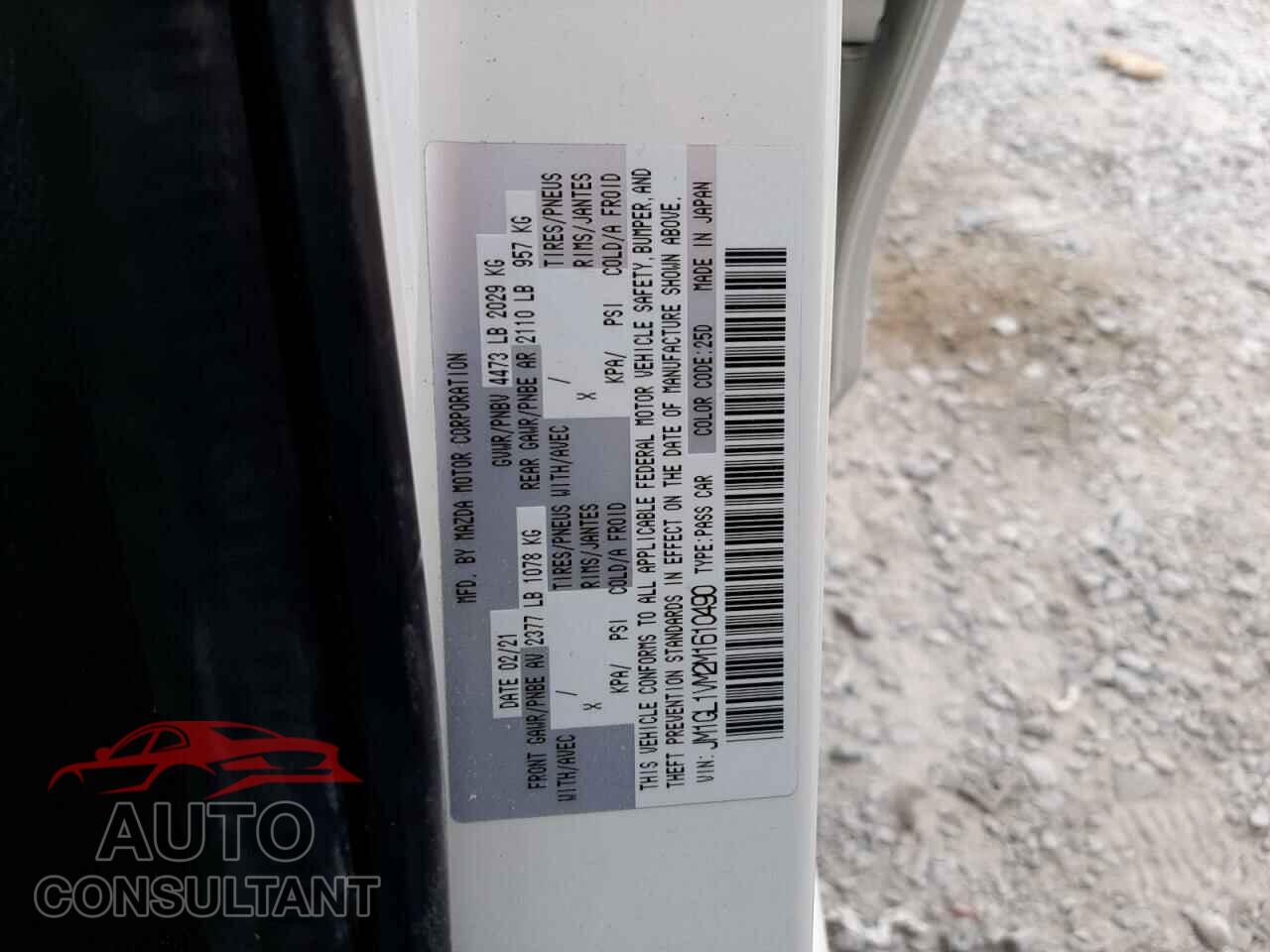 MAZDA 6 2021 - JM1GL1VM2M1610490