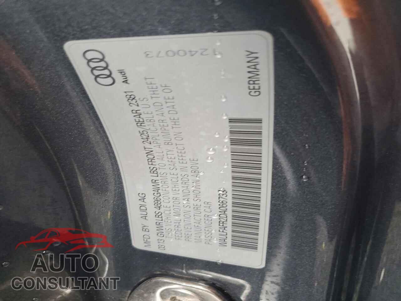 AUDI A5 2013 - WAULFAFR2DA066733