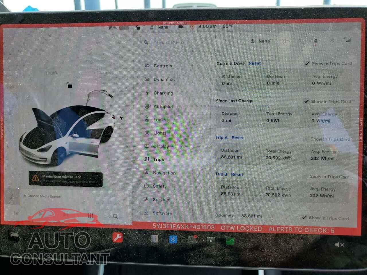 TESLA MODEL 3 2019 - 5YJ3E1EAXKF401503