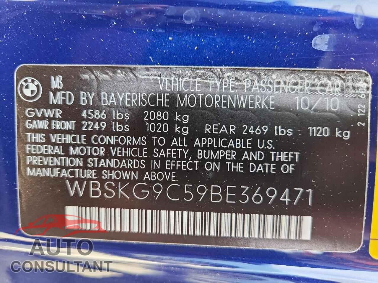 BMW M3 2011 - WBSKG9C59BE369471