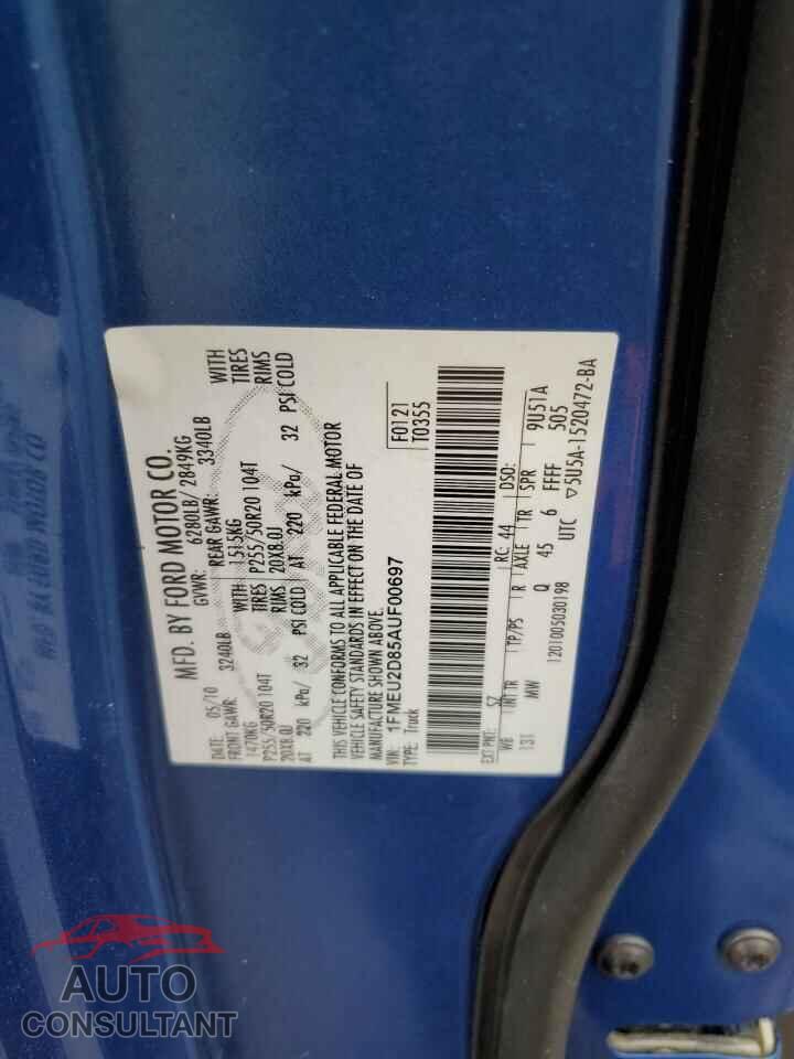 FORD EXPLORER 2010 - 1FMEU2D85AUF00697