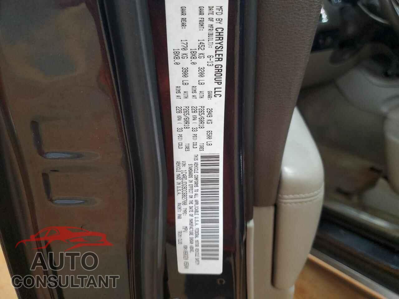 DODGE DURANGO 2013 - 1C4RDJDG9DC682700