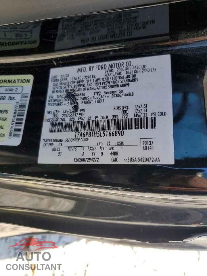 FORD MUSTANG 2020 - 1FA6P8TH5L5166890
