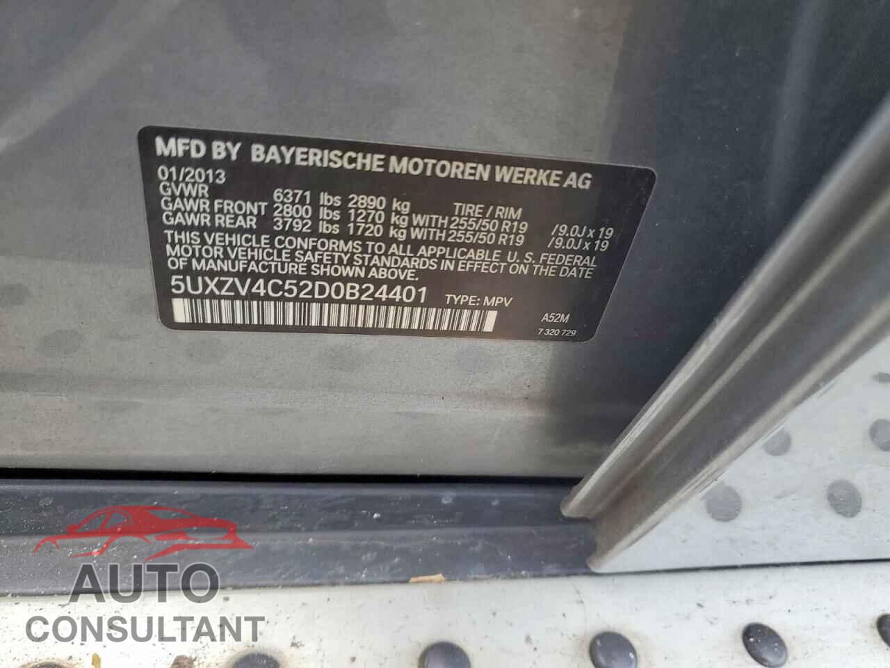 BMW X5 2013 - 5UXZV4C52D0B24401