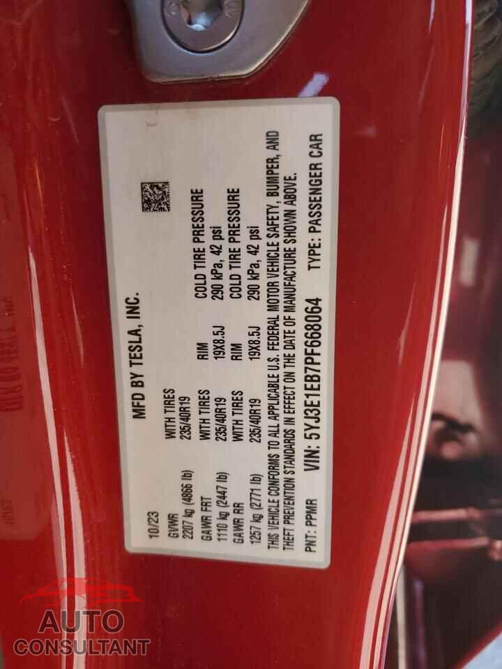 TESLA MODEL 3 2023 - 5YJ3E1EB7PF668064