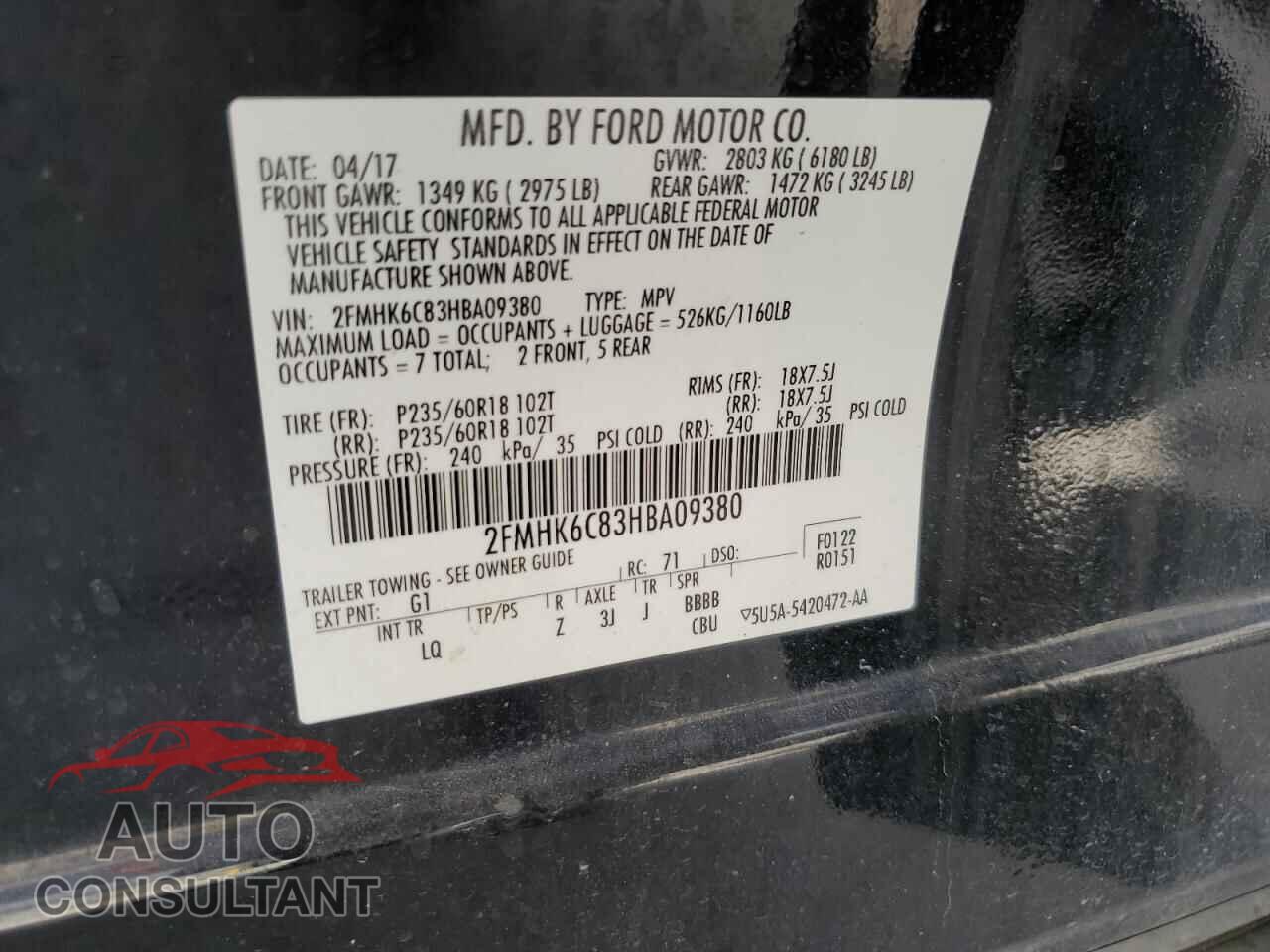 FORD FLEX 2017 - 2FMHK6C83HBA09380