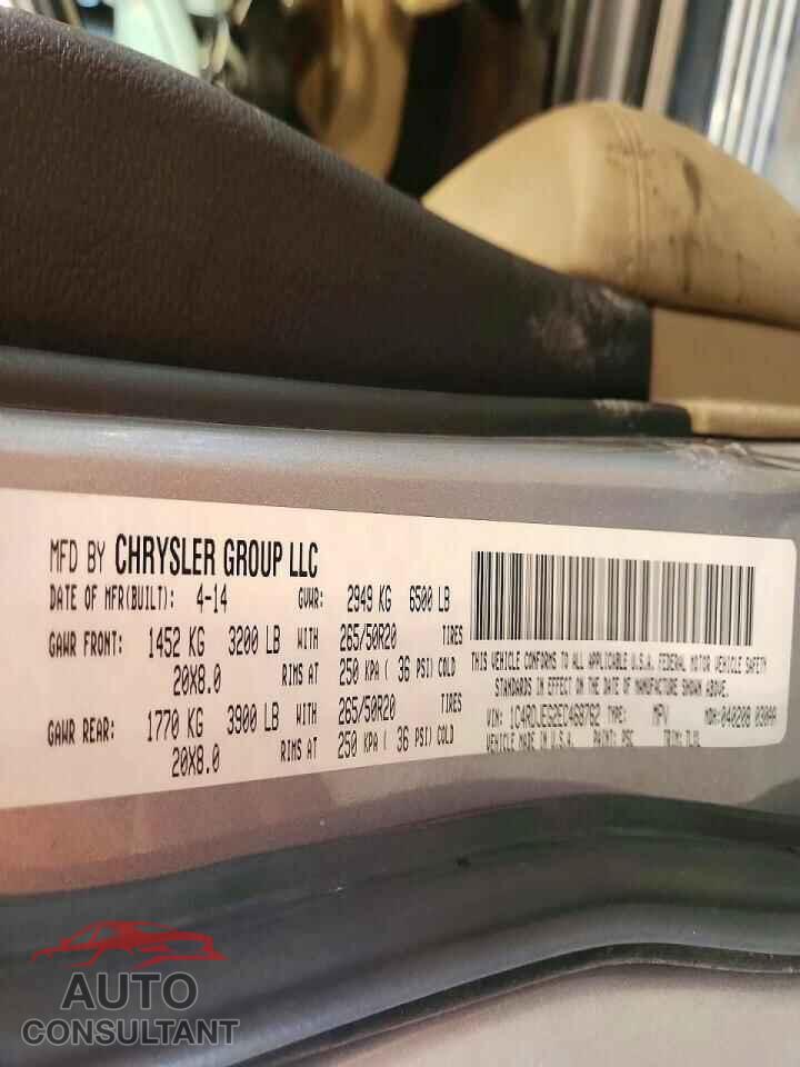 DODGE DURANGO 2014 - 1C4RDJEG2EC468762