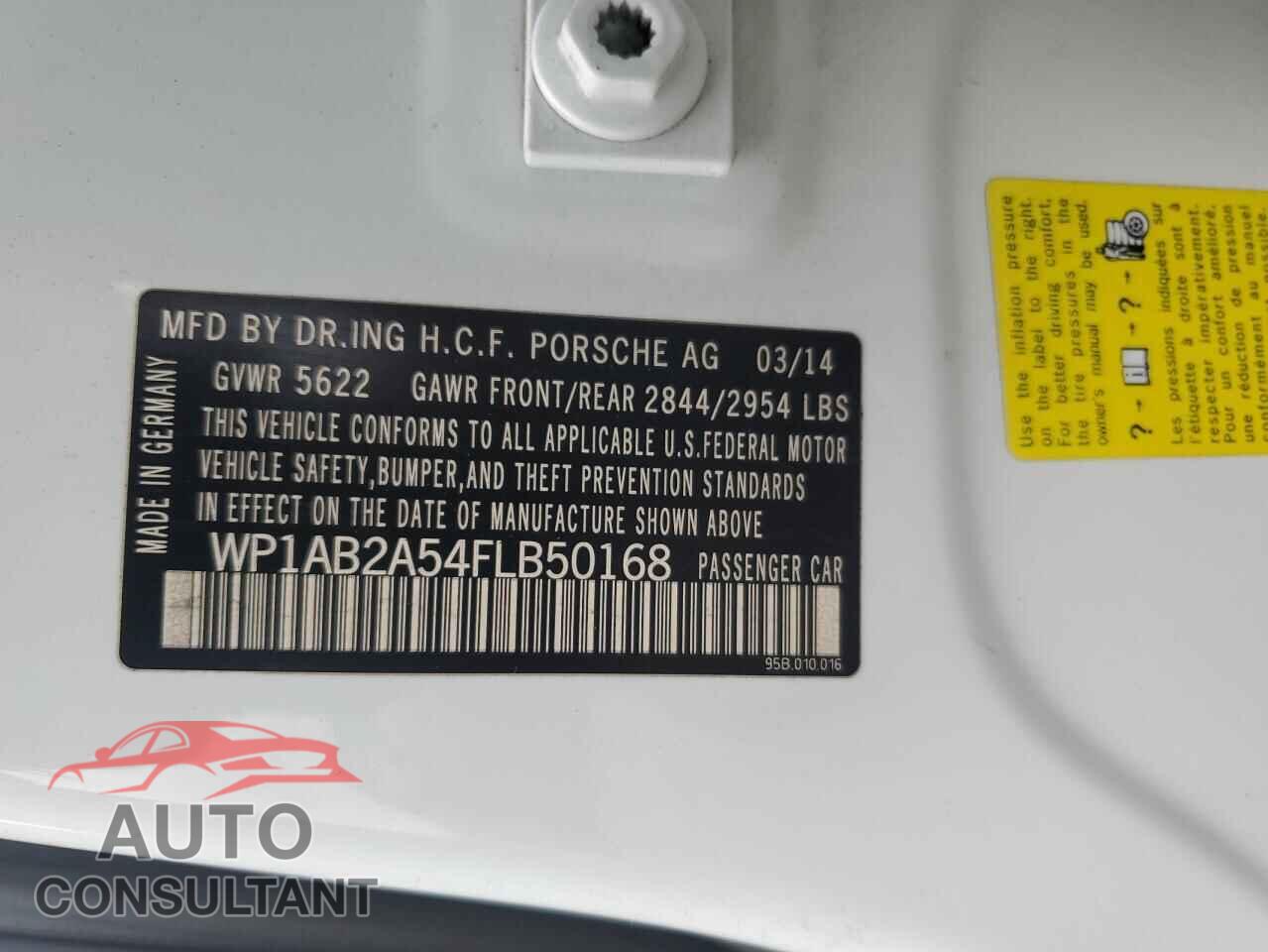 PORSCHE MACAN 2015 - WP1AB2A54FLB50168