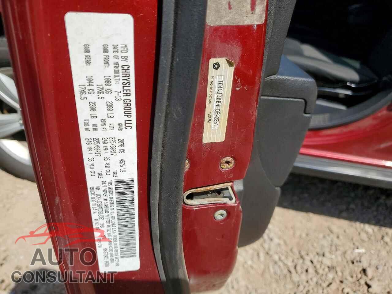 JEEP COMPASS 2014 - 1C4NJDBB4ED592351
