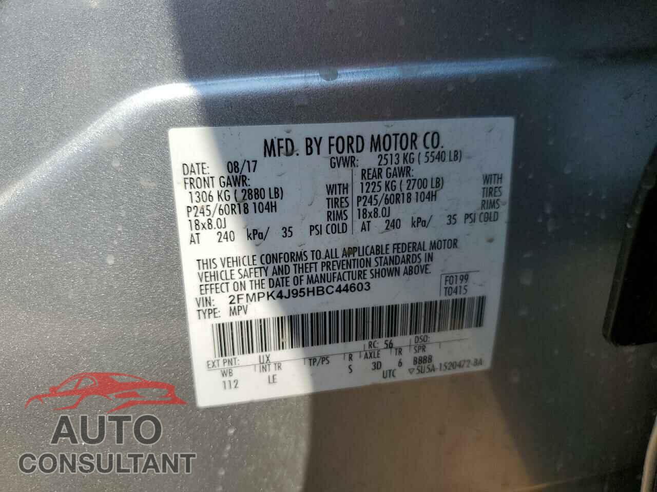 FORD EDGE 2017 - 2FMPK4J95HBC44603