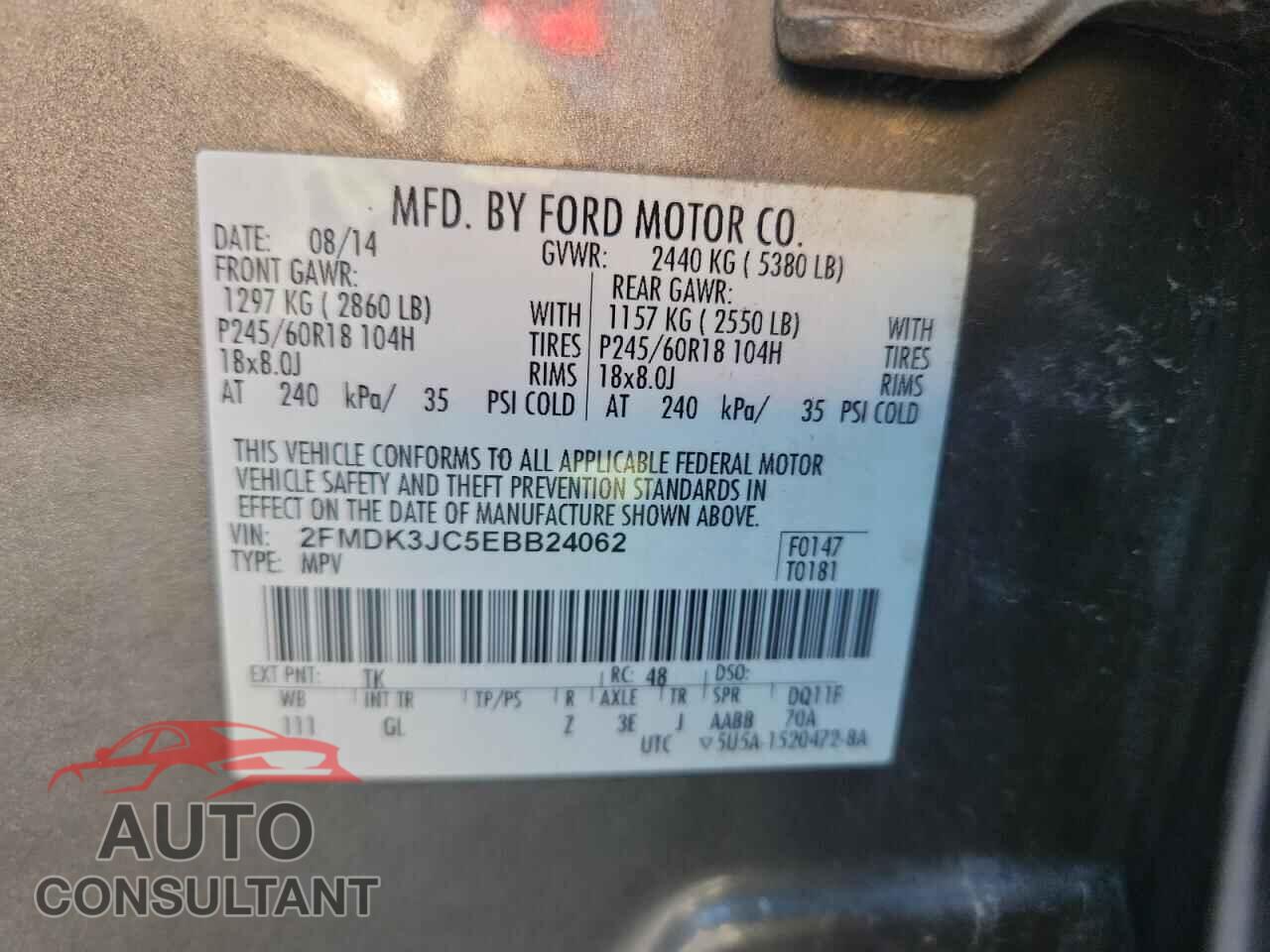 FORD EDGE 2014 - 2FMDK3JC5EBB24062