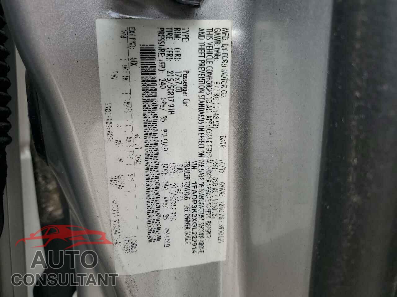 FORD ALL OTHER 2016 - 1FADP3K2XGL222914