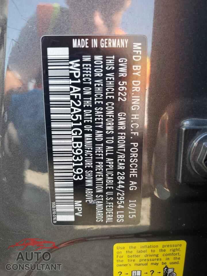 PORSCHE MACAN 2016 - WP1AF2A51GLB93193
