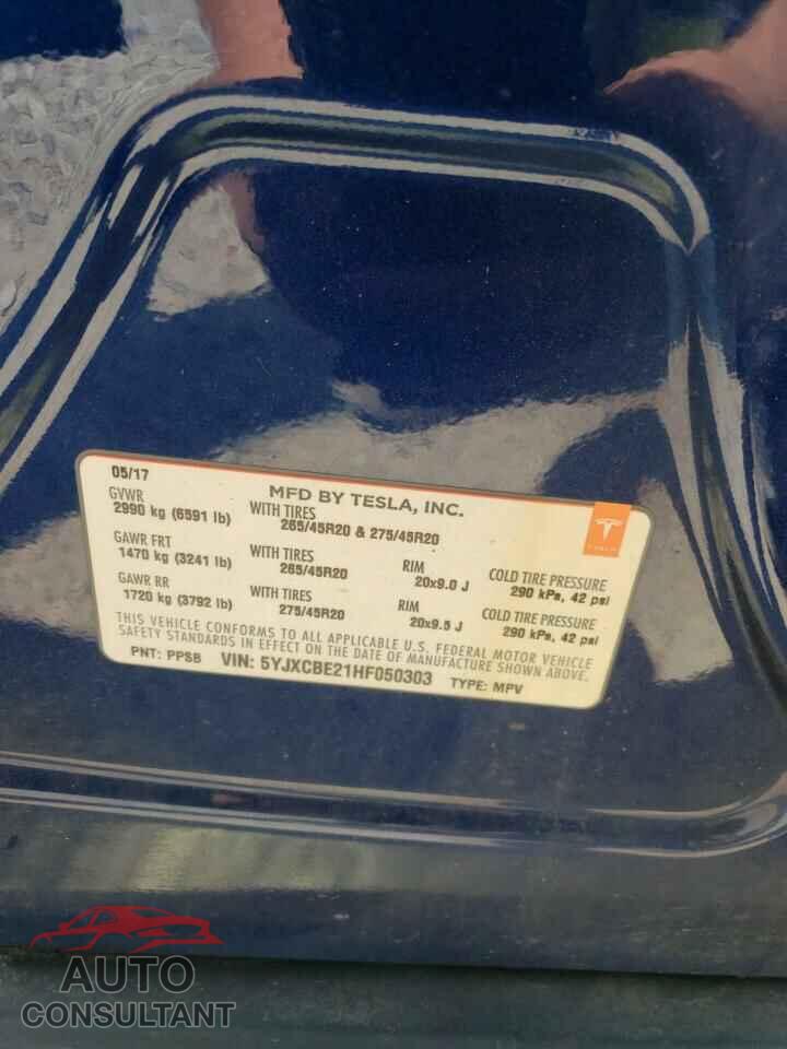 TESLA MODEL X 2017 - 5YJXCBE21HF050303