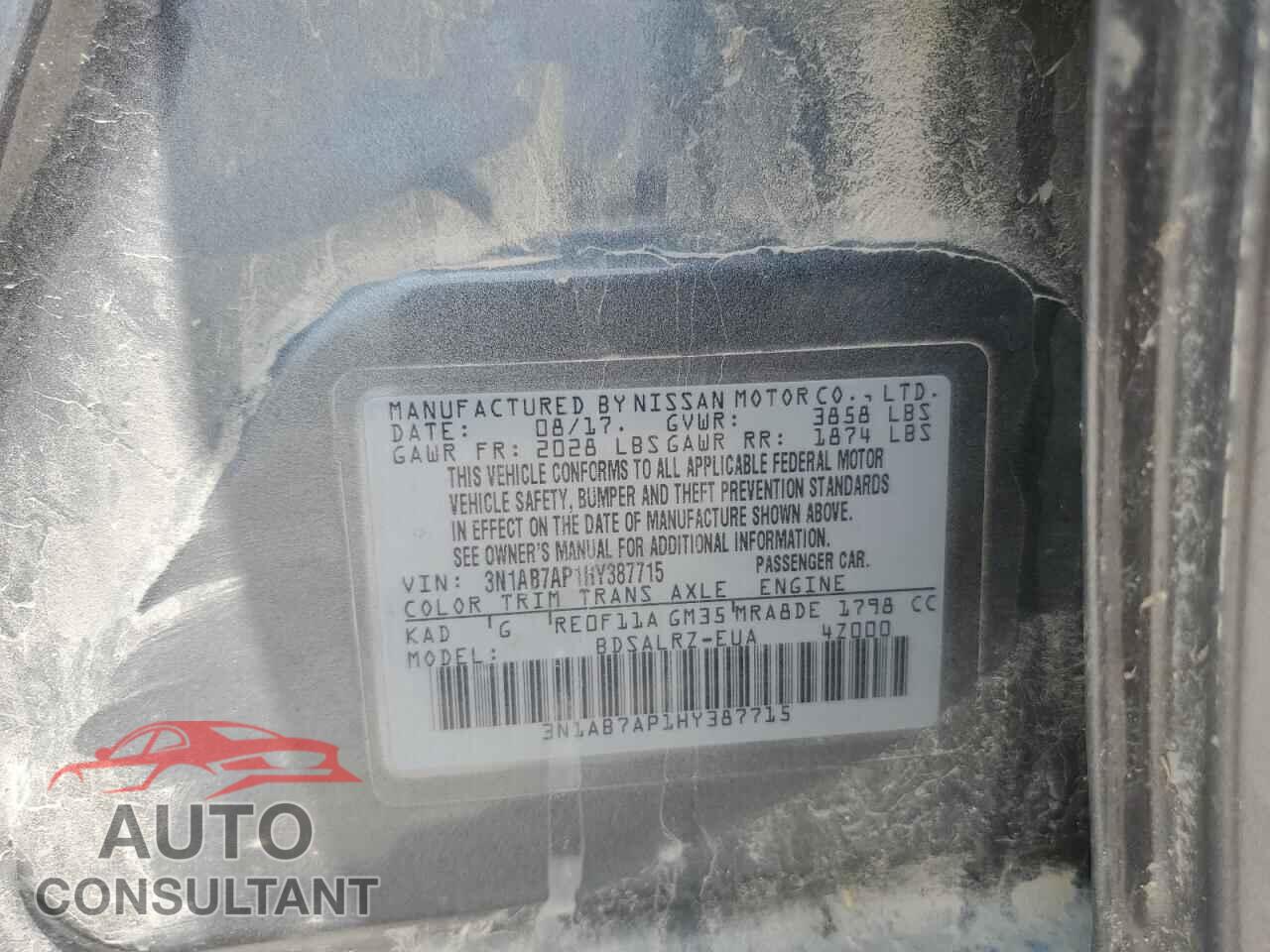 NISSAN SENTRA 2017 - 3N1AB7AP1HY387715