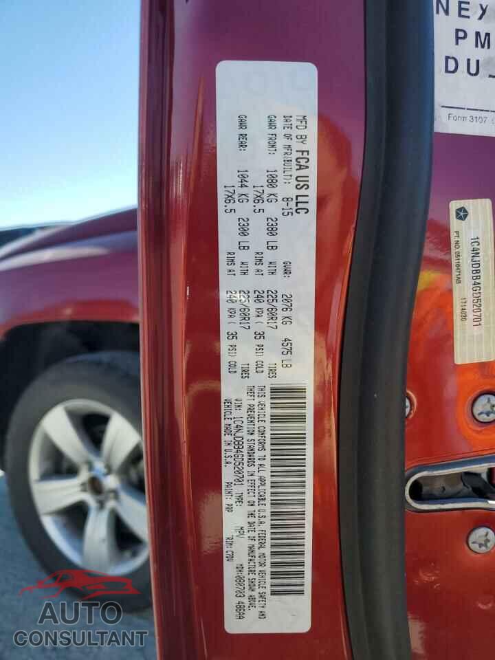 JEEP COMPASS 2016 - 1C4NJDBB4GD520701