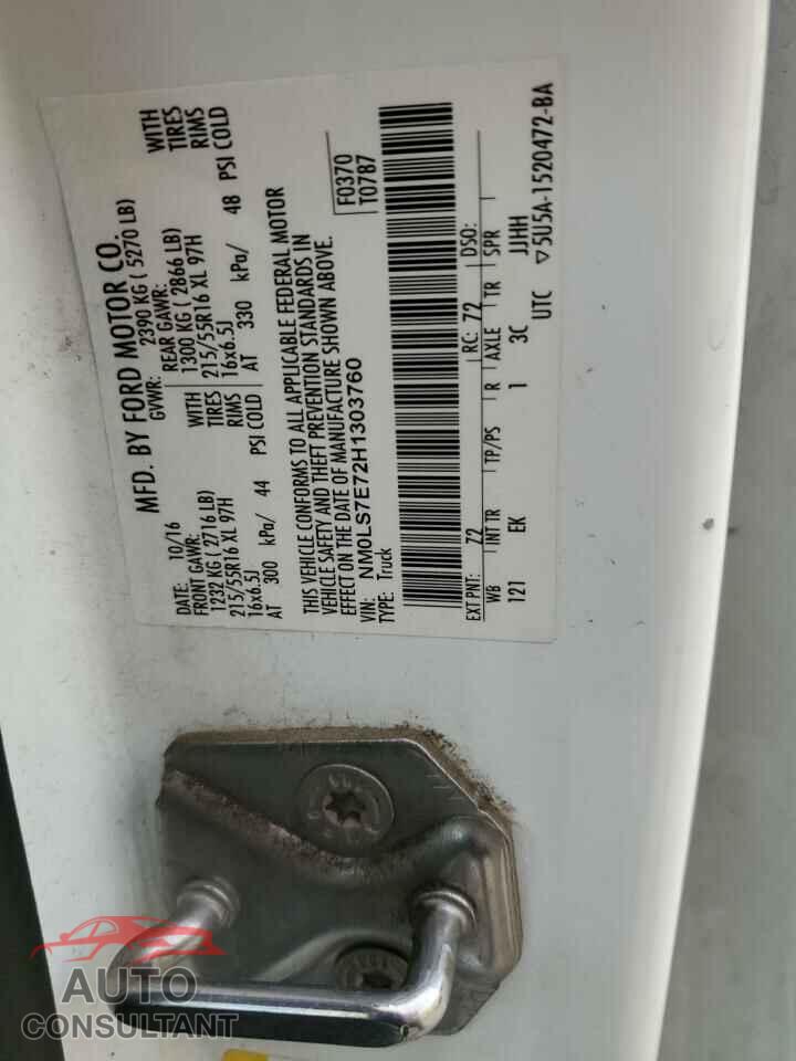 FORD TRANSIT 2017 - NM0LS7E72H1303760