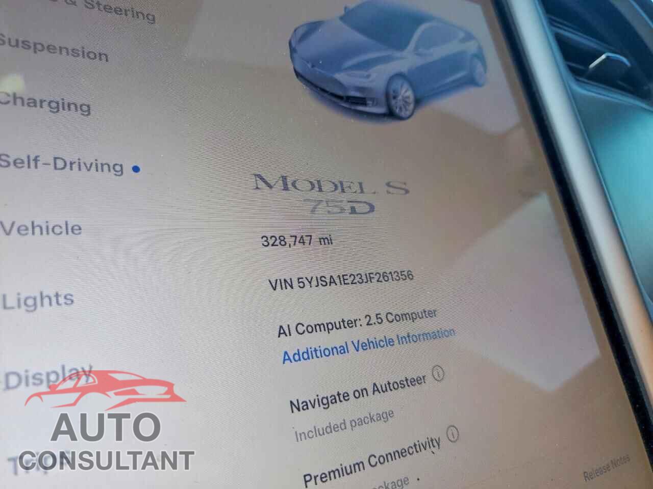 TESLA MODEL S 2018 - 5YJSA1E23JF261356
