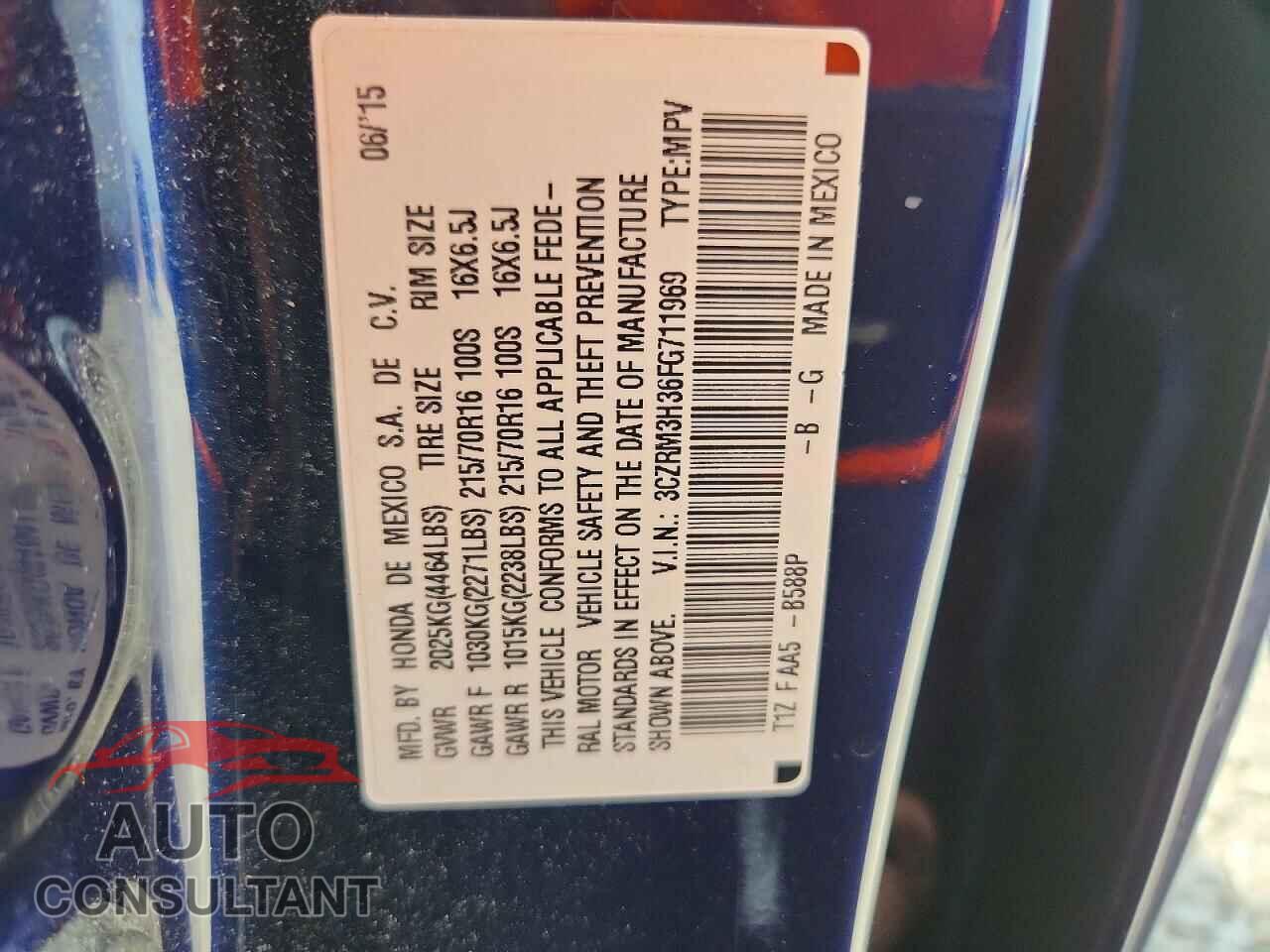 HONDA CRV 2015 - 3CZRM3H36FG711969
