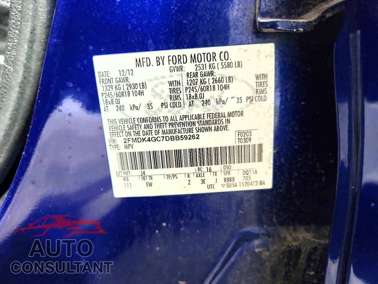 FORD EDGE 2013 - 2FMDK4GC7DBB59262