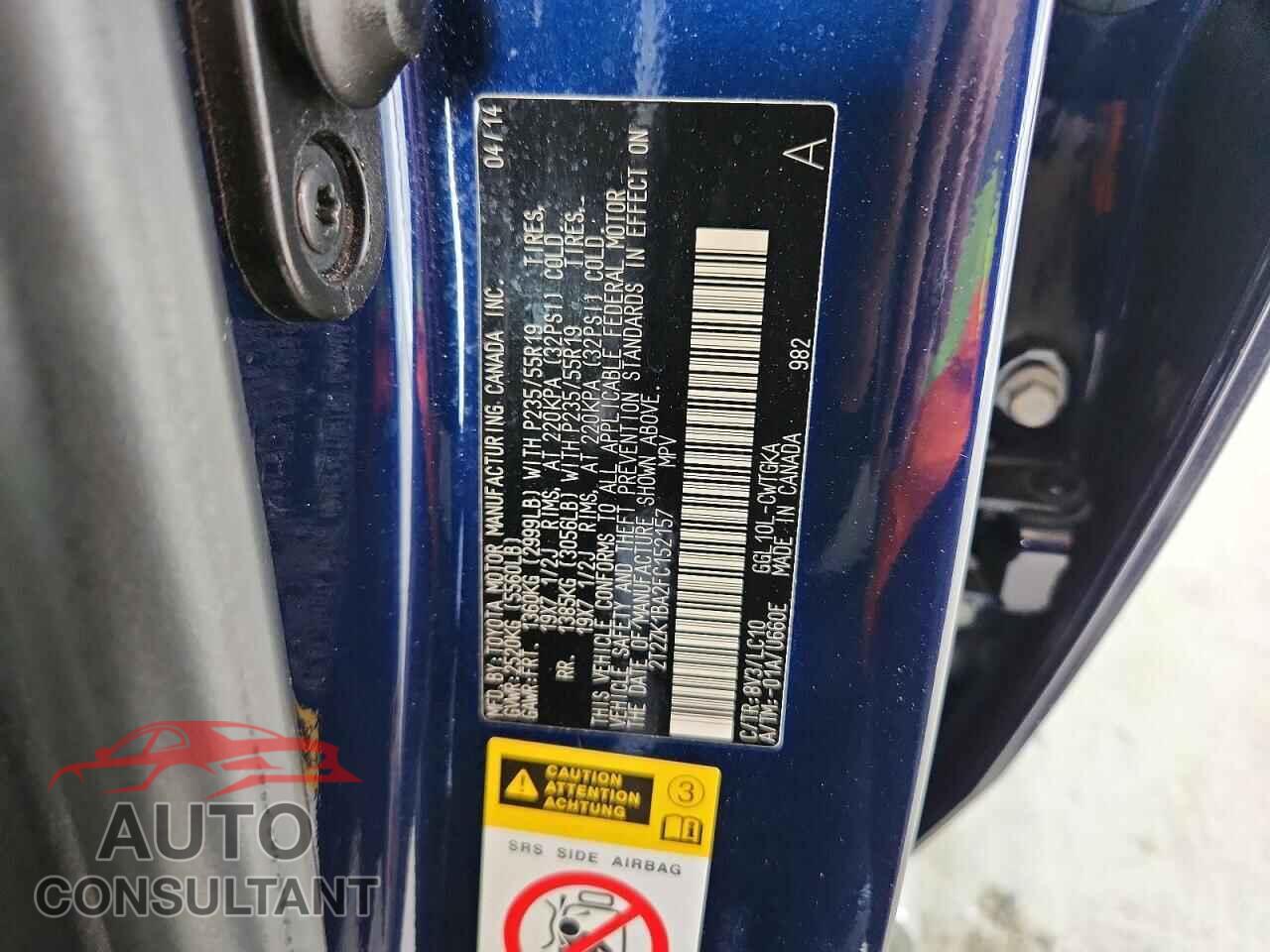 LEXUS RX350 2015 - 2T2ZK1BA2FC152157
