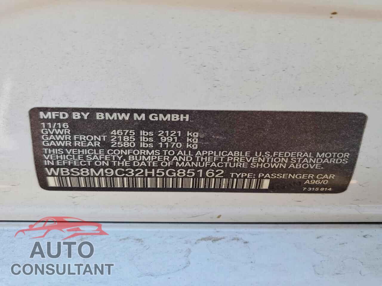 BMW M3 2017 - WBS8M9C32H5G85162